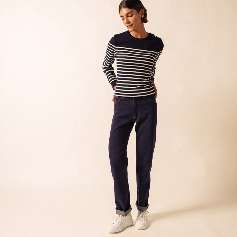 Saint James — Pull marin Marée (NAVY/ECUME)