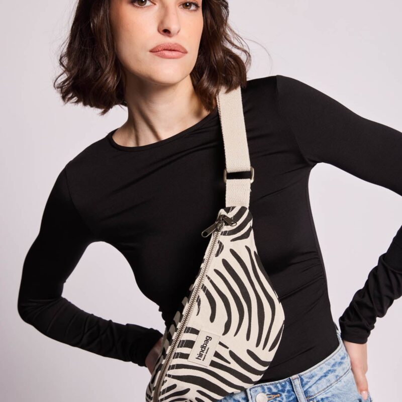 Hindbag — Sac banane Olivia Zèbre écru