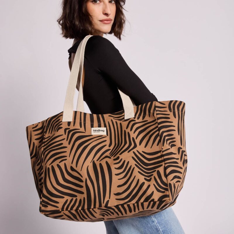 Hindbag — Sac cabas Claude Zèbre cannelle