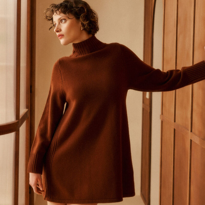 Petite Mendigote — Robe en maille Roxane — Fw25 Chocolat