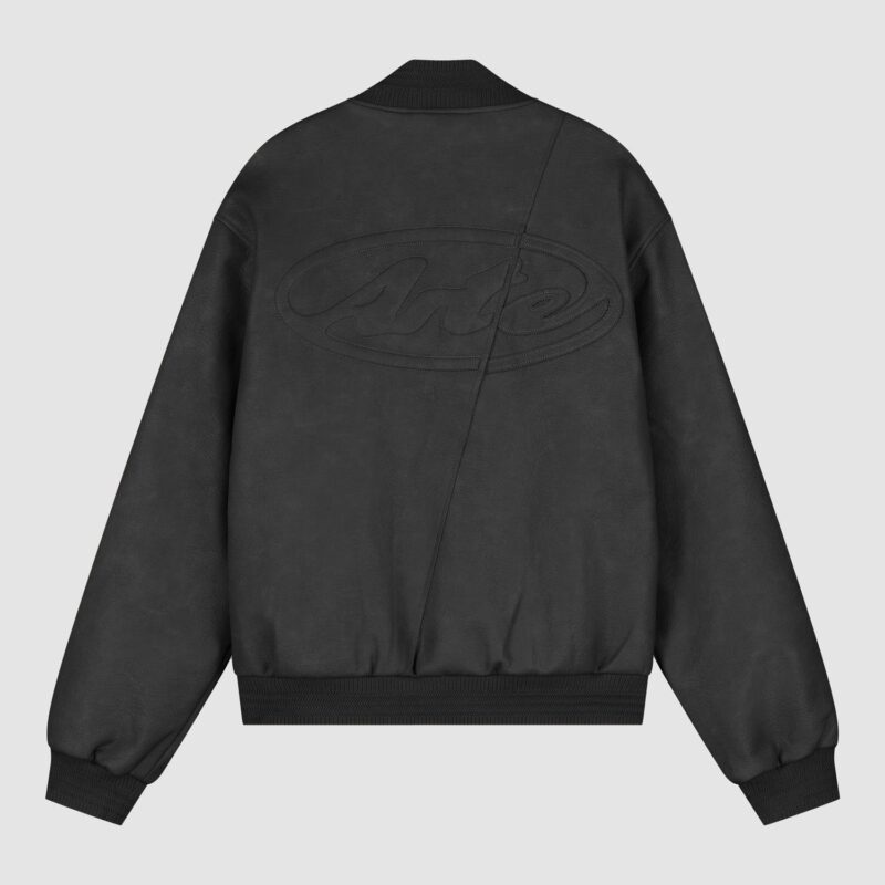 Arte Antwerp — Veste universitaire en cuir - Noir