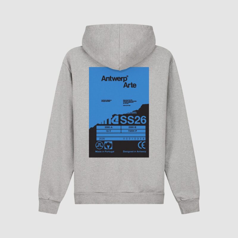 Arte Antwerp — Sweat à capuche avec poster dans le dos - Gris