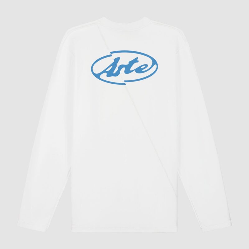 Arte Antwerp — T-shirt à manches longues avec logo cercle dans le dos - Blanc