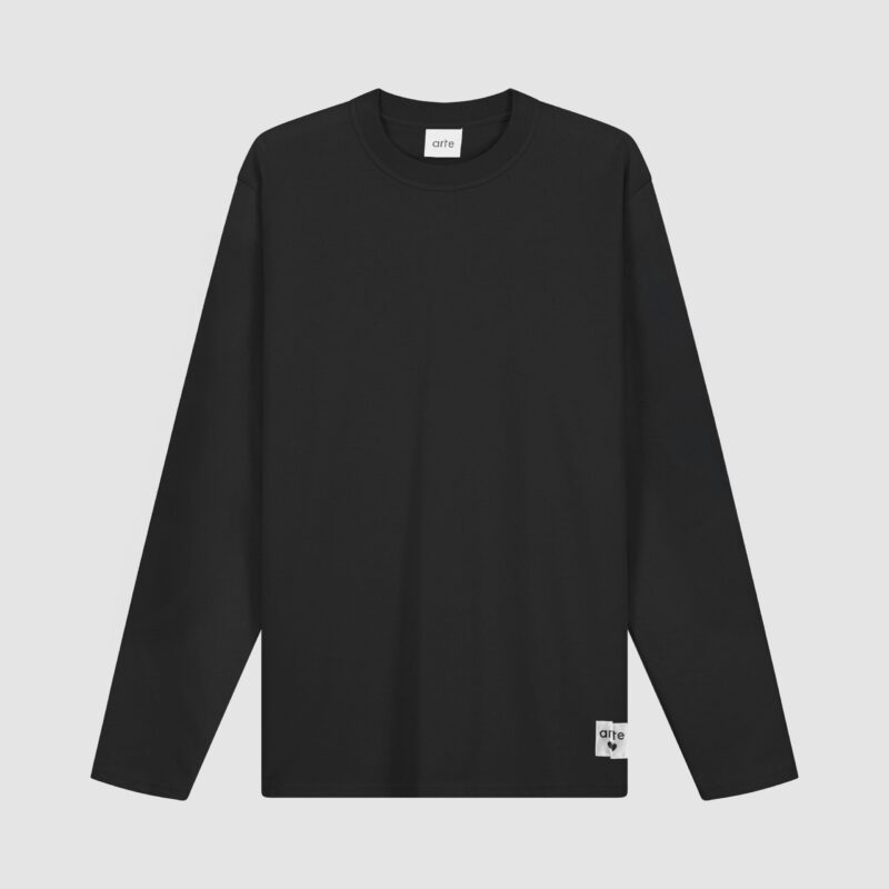 Arte Antwerp — T-shirt à manches longues avec étiquette réversible - Noir