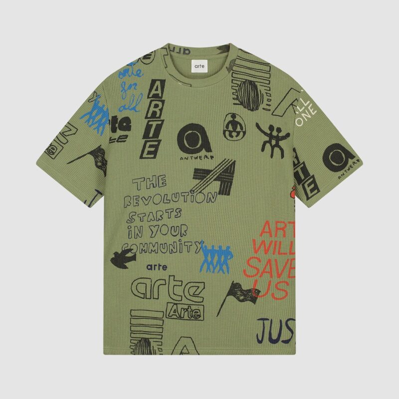 Arte Antwerp — T-shirt Waffle - Vert